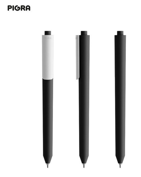 Długopis PIGRA P03, czarny z białym klipsem