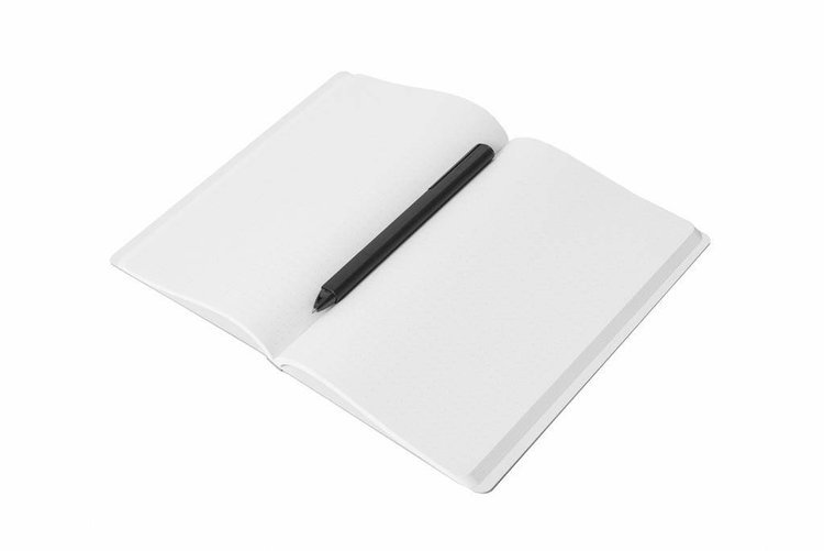PININFARINA Segno Notebook Stone Paper, notes z kamienia, czarna okładka, kropki